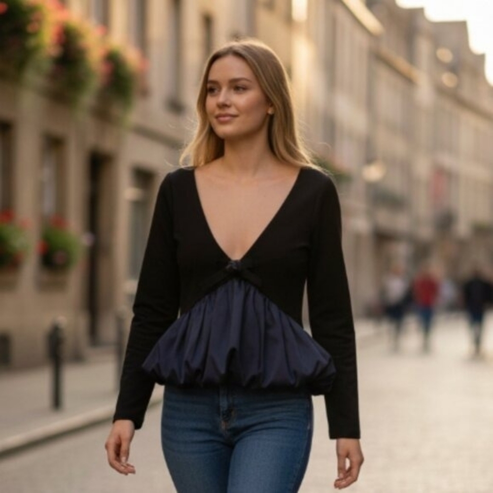 Zara To My Lovers Bubble Hem Top - Picture 6 of 15